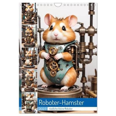 Roboter-Hamster - niedliche kleine Roboter (Wandkalender 2027 DIN A4 hoch), CALVENDO Monatskalender