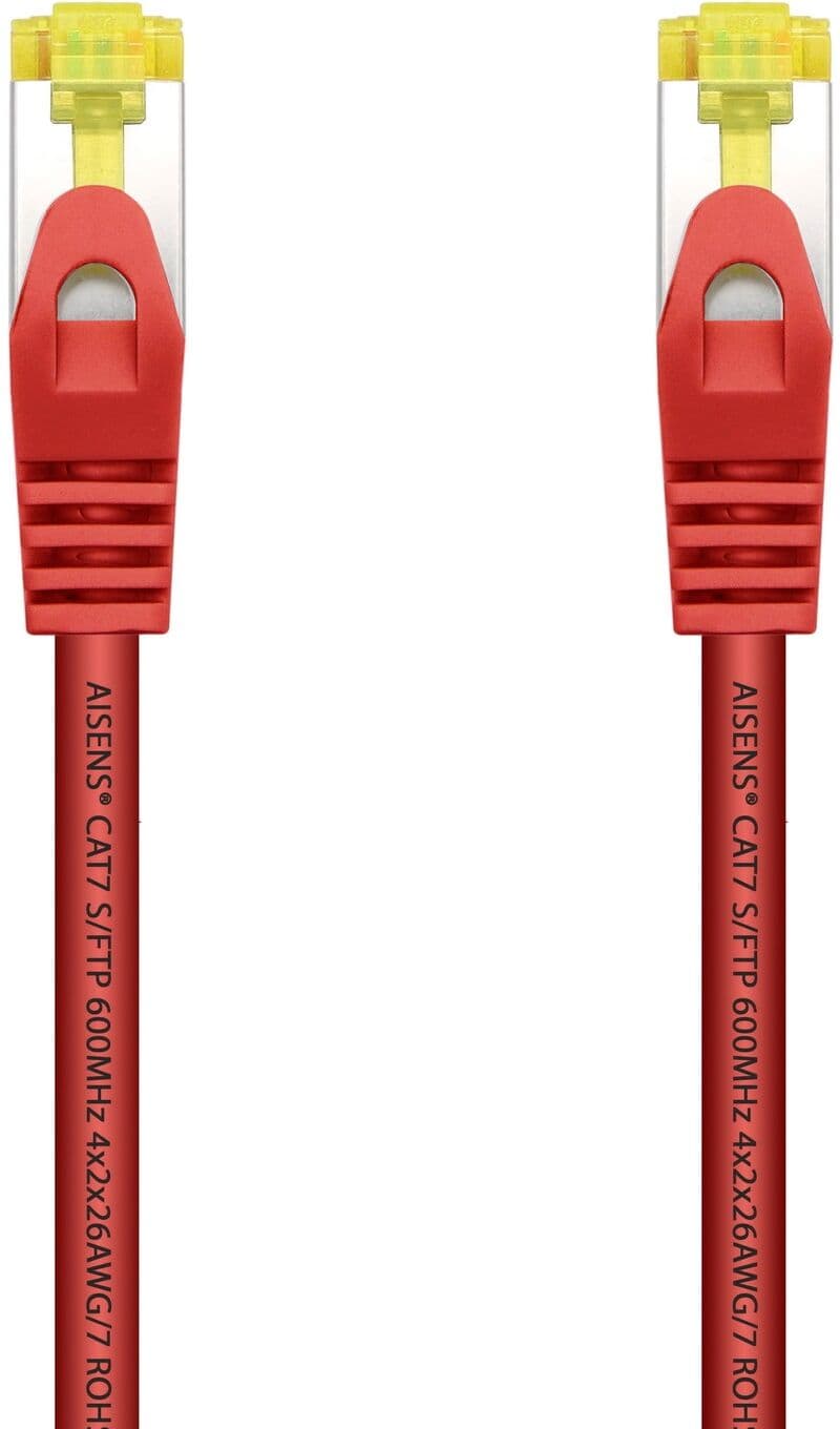 Cabo de Rede RJ45 Cat7 S/FTP Vermelho (50cm) - AISENS