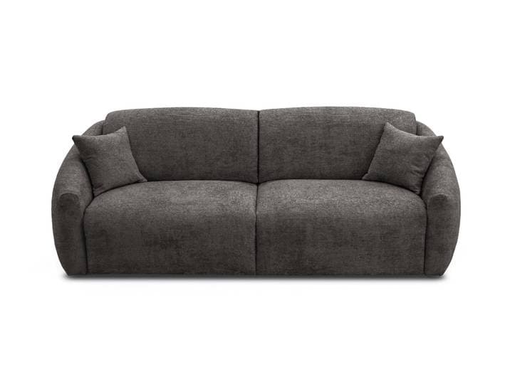 MOUGINS - Canapé convertible 3 places - Velours chenille, Gris souris