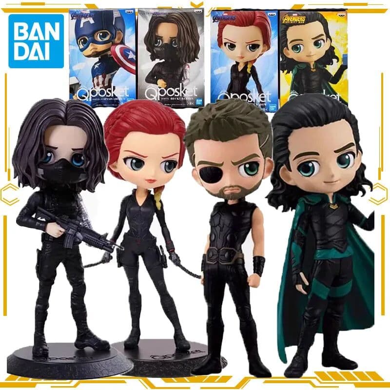 Bandai Genuine Superhero Black Widow Loki Winter Soldier Bucky Barnes Hand-made Movie Doll Model Ornament Toy Gift Spot