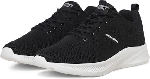 Sneaker JACK & JONES "JFWCROXLEY", Herren, Gr. 42, Textil, schwarz-weiß (anthrazit), Mesh, Schuhe Sneaker, mit leichter EVA-Laufsohle