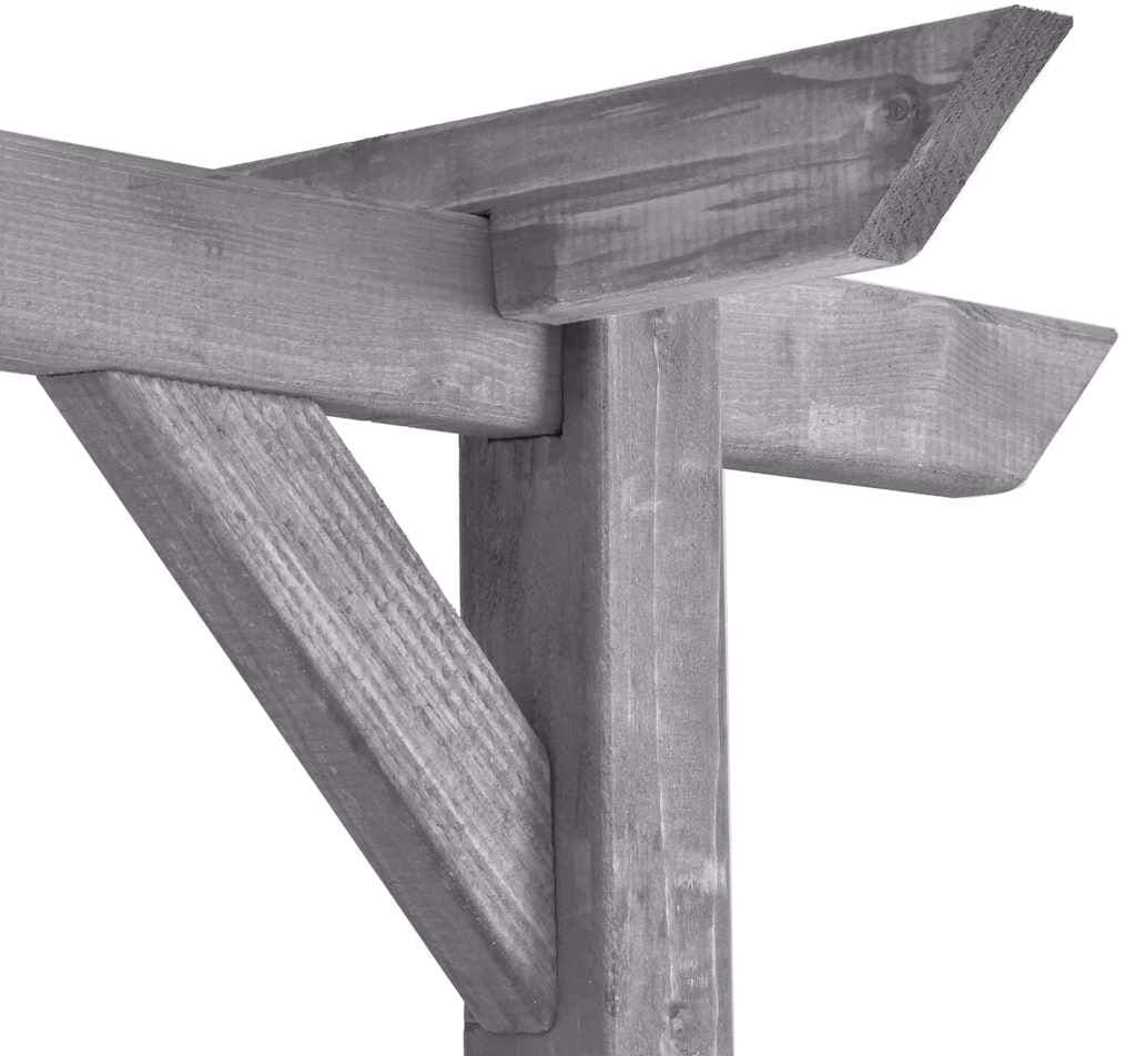 vidaXL Pergola de jardin Gris 200x40x205 cm Bois de pin imprégné