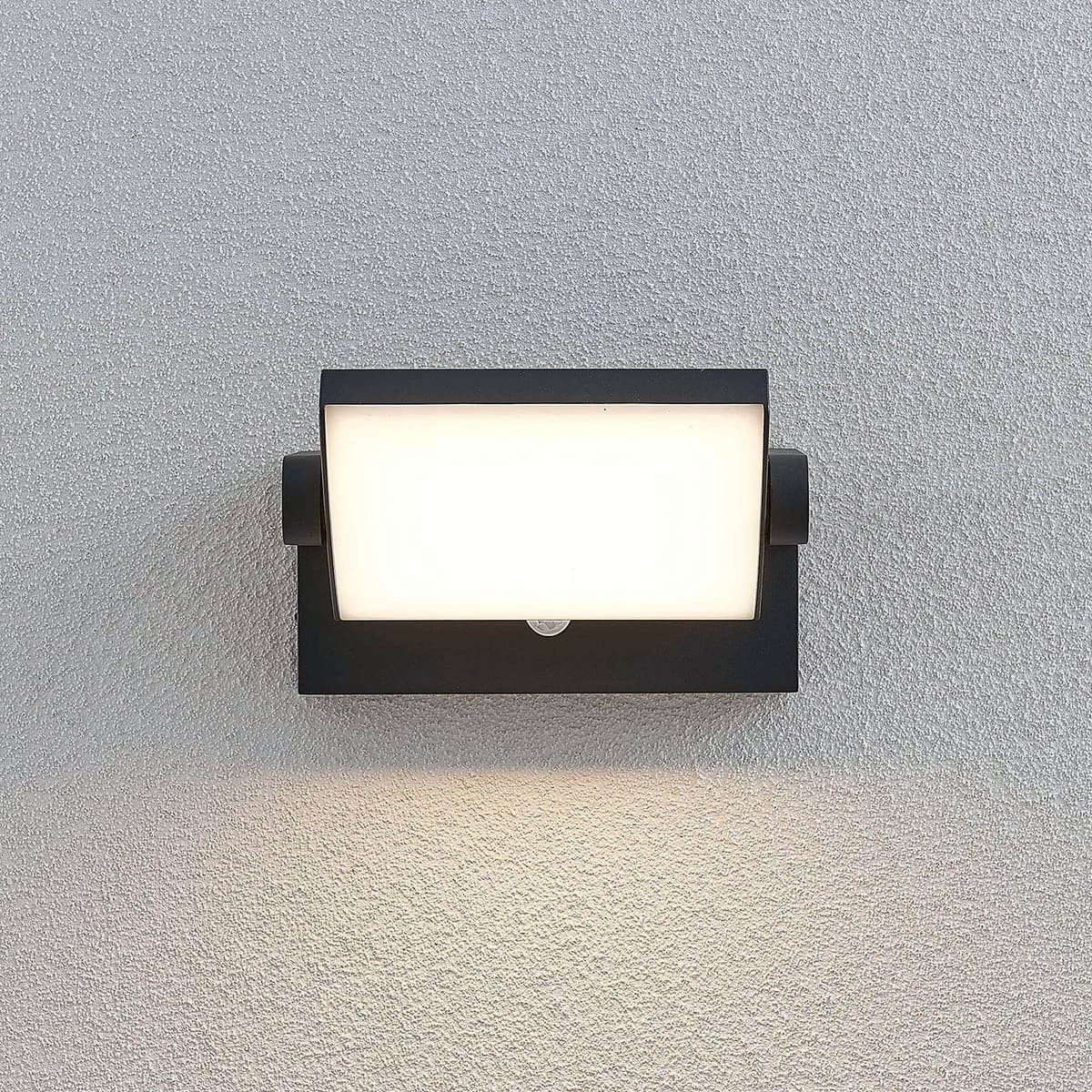 Outdoor Sensor Wall Light Sherin Lindby, Black, Aluminium, Modern, Outdoor Wall Light