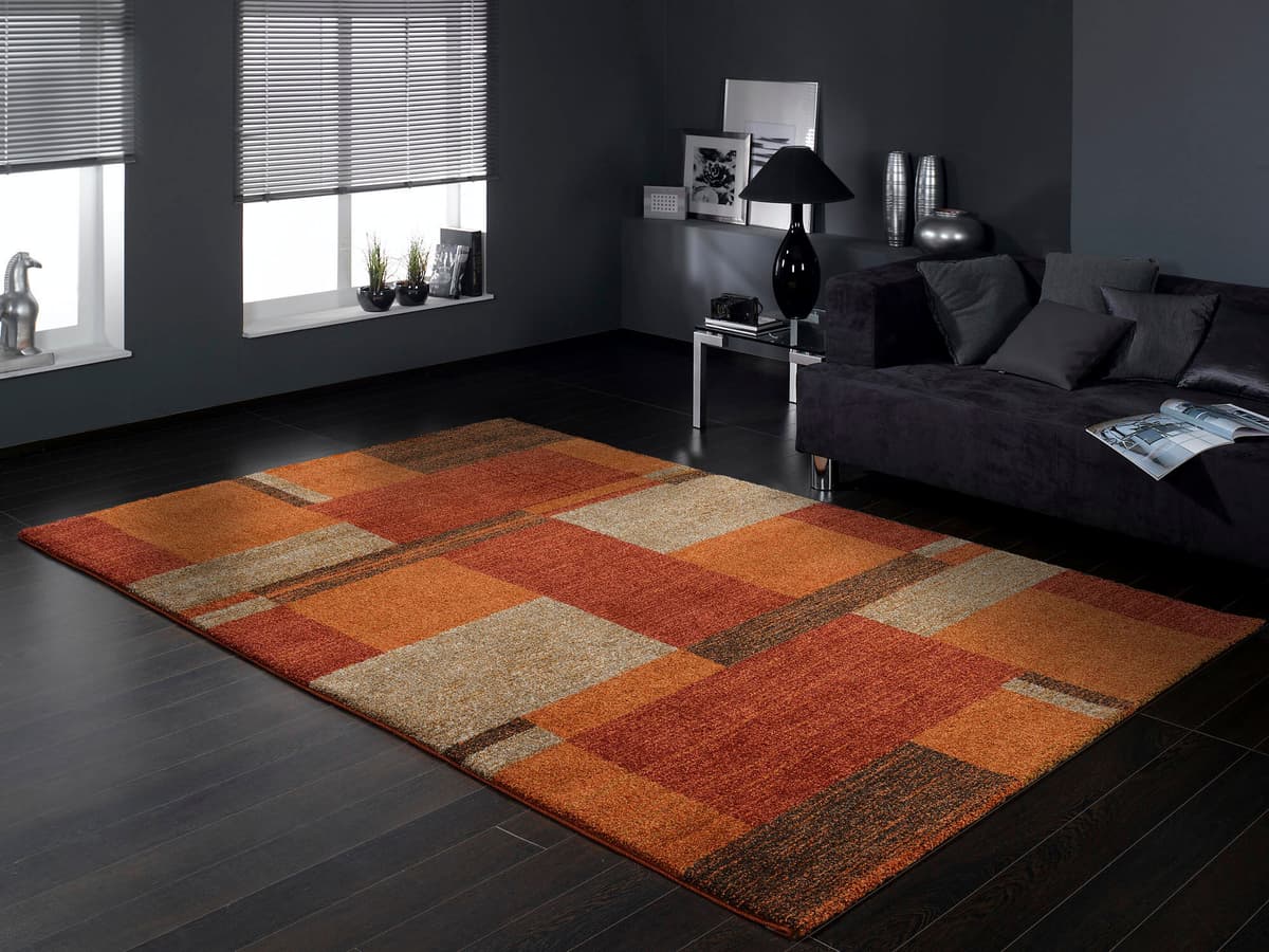 Teppich OCI DIE TEPPICHMARKE "CASTLE BEPPO, auch als Läufer erhältlich", orange (terra), B:140cm H:20mm L:200cm, Polypropylen (PP), Teppiche, Teppich, dichter Frisé Kurzflor, kariert, Wohnzimmer, Schlafzimmer terra B : 140cm 1 Stk., 20mm, L: 200cm