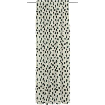 Vorhang ADAM "Dots" Gr. 2, grün, B:142cm H:175cm, Jacquard, Baumwolle, Leinen, Gardinen, aus Leinen und Bio-Baumwolle