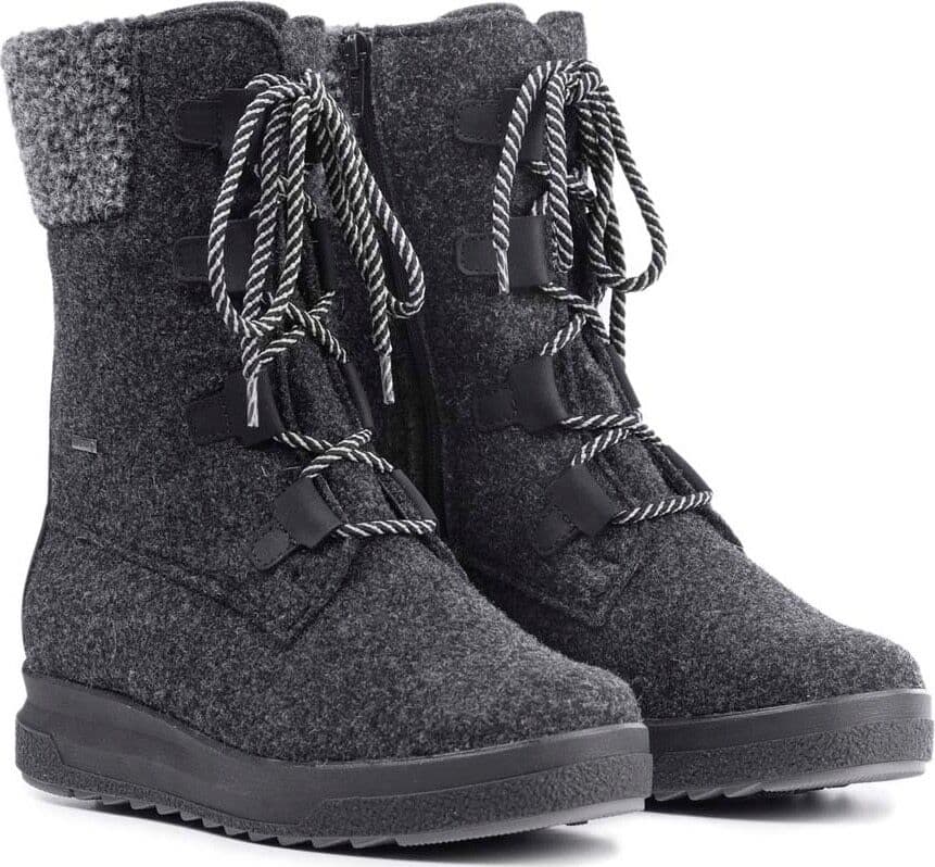 Pomar Women's Reki Gore-Tex Felt Boot Granit Felt/Black Waxy Leather 42