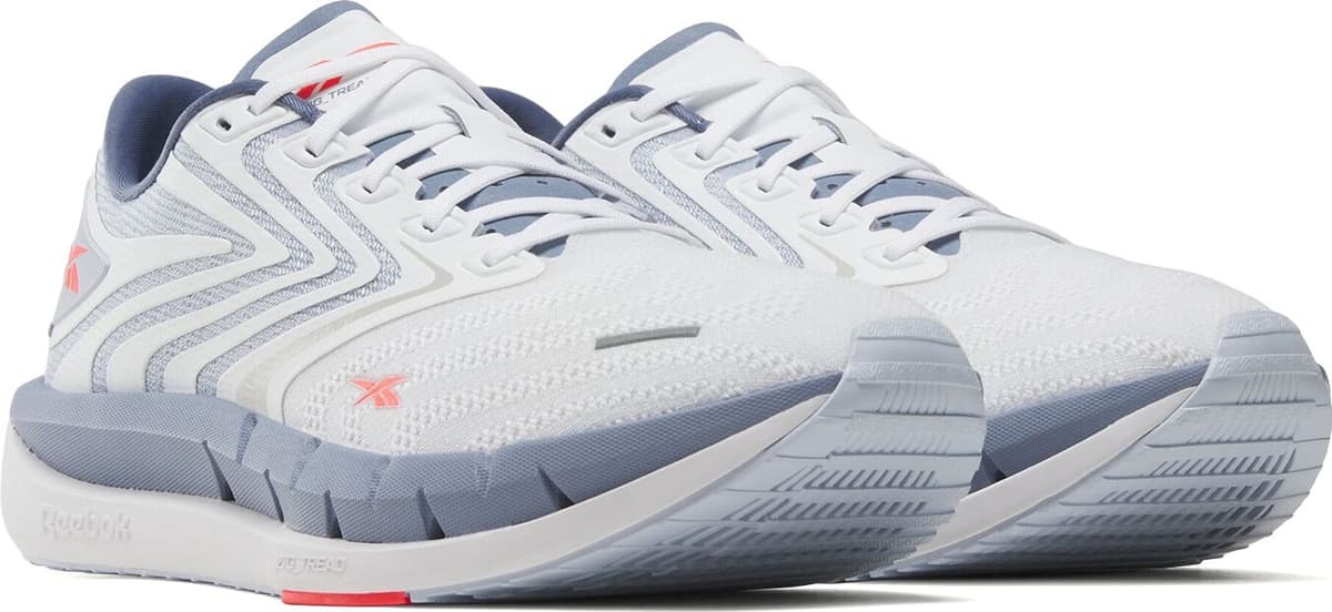 Laufschuh REEBOK "FLOATZIG TREAD", Herren, Gr. 45, weiss (weiß, grau, rot), Synthetik, Textil, Schuhe Laufschuh, speziell fürs Laufband und Gym weiß, grau, rot 45