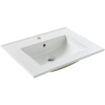 Einbauwaschbecken WELLTIME "Trento", weiß, B:61cm H:16cm T:46cm, Keramik, Waschtische, Mit Nano Glasur in 61,81,101cm erhältlich.