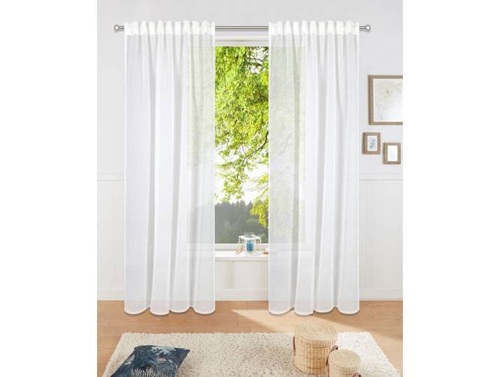 Gardine GOODPRODUCT Dolly, 1er- und 2er-Set, transparent, Multiband Gr. 1, weiss (weiß), B:140cm H:145cm, Polyester, Gardinen, Gardine, gewebt, Polyester