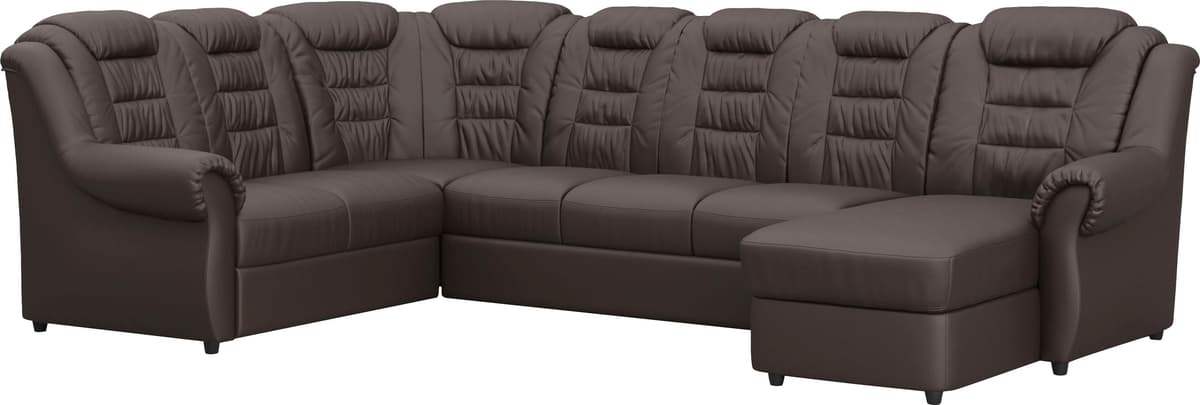 Wohnlandschaft HOME AFFAIRE "Boston U-Form", braun (mud), B:333cm H:102cm T:216cm, 64% Polyurethan, 25% Polyester, 11% Baumwolle, Sofas, Wohnlandschaft, mit hoher Rückenlehne, wahlweise mit Schlaffunktion & Stauraum