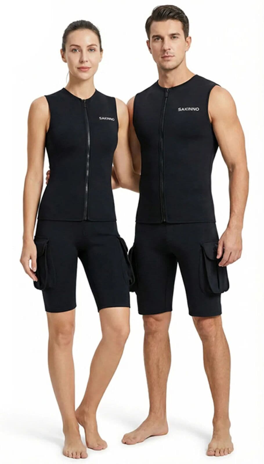NONE Womens/Men's Wetsuit Top Premium Neoprene 3mm Zipper Wetsuit Vest Sleeveless Jacket for Scuba Diving Kayaking Surfing Swimming