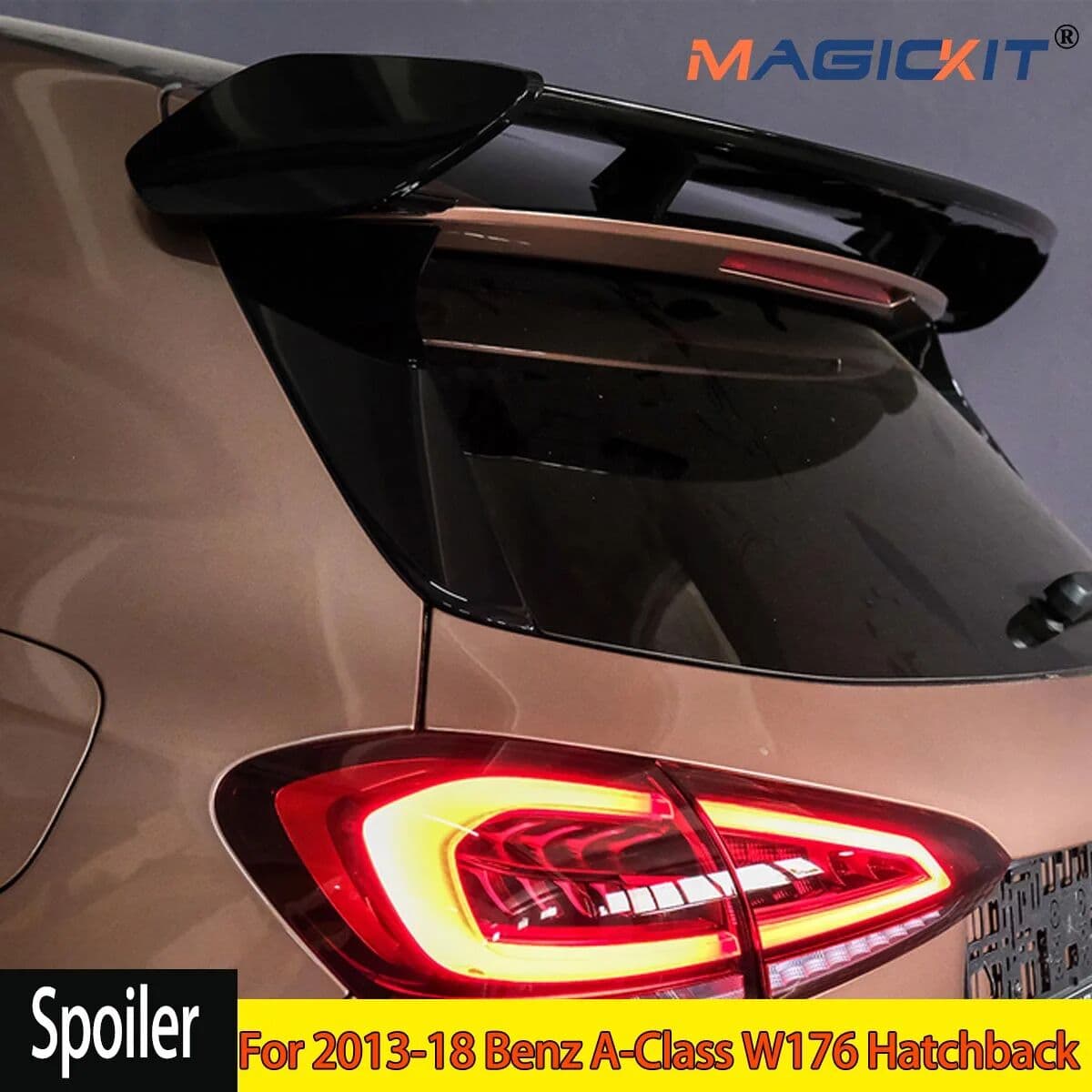 MagicKit For Mercedes Benz A-Class W176 2013-2018 Hatchback Spoiler ABS A160 A180 A200 A250 A45 5-Door Roof Wing