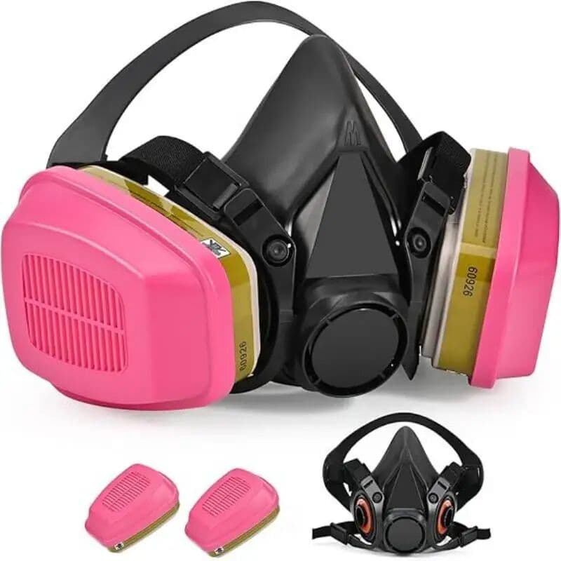 HFYSF Black 6200 Dust Mask Half Face Spray Paint Organic Vapor Chemical Gas Respirator 69021/60926 Filter Gas Mask Work Safety