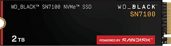 Western Digital Disco duro SSD interno 2TB - WD_BLACK SN7100 NVMe SSD, Hasta 7250 MB/s lectura, M.2 2280, Negro