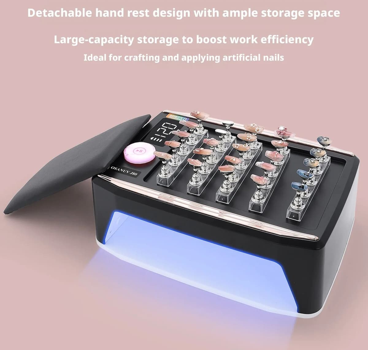 SHINEKNOT Hand Pillow Nail Lamp Battery Type 380w High-Power Wearable Nail Specific Intelligent Induction Nail Machine Baking Glue Lamp