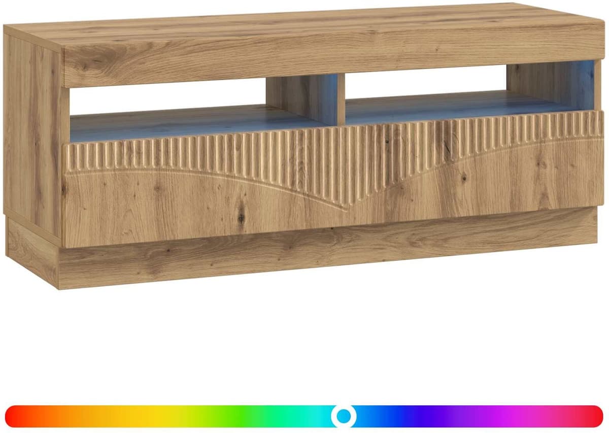 vidaXL Meuble TV LED Chêne artisanal Bois d'ingénierie