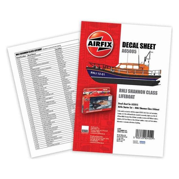 Airfix Decal Sheet - RNLI Shannon Class Lifeboat (A65005)