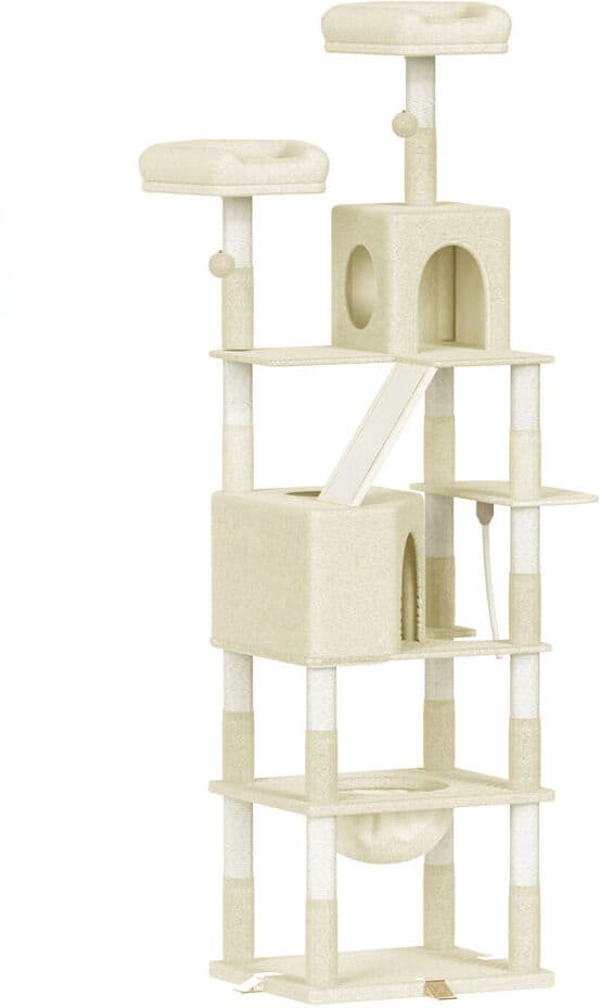 Dogat Cat Tree 208 cm H Cat Tree / Condo Beige 208cm H X 60cm W X 50cm D