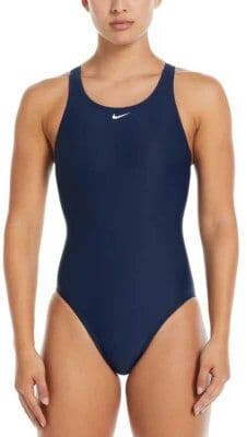 Baddräkt dam solid fastback one piece marinblå - Nike (Storlek: 40)