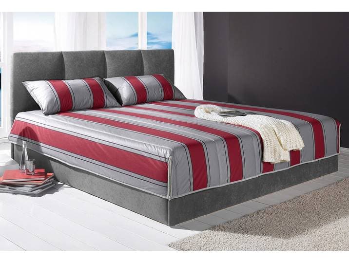 Polsterbett, grau, B:150cm L:210cm, Bezug Bett: Microfaser (100% Polyester);Bonnell-Federkernmatratze: 51% Polypropylen, 39% Polyester und 10% Baumwolle;Kaltschaummatratze: 100% Polyester, Bezug abnehm- und waschbar bis 60C, WESTFALIA SCHLAFKOMFORT, Betten, Polsterbett, mit Bettkasten