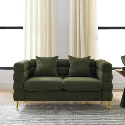 Oversized 2-Seater Deep Seating Loveseat Sofa with 2 Pillows