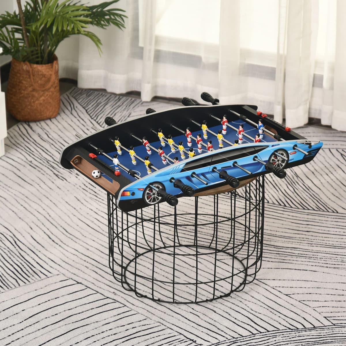 HOMCOM 29 Inch Mini Tabletop Football Foosball Gaming Table  Play Fun Game Toy
