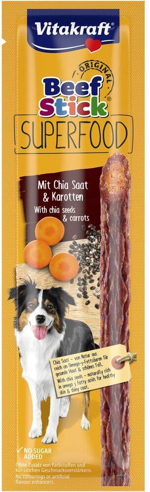 Vitakraft Beef-Stick, Gulrot Og Chiafrø - 1 Stk. Hjem & Fritid Kjæledyr Godbiter