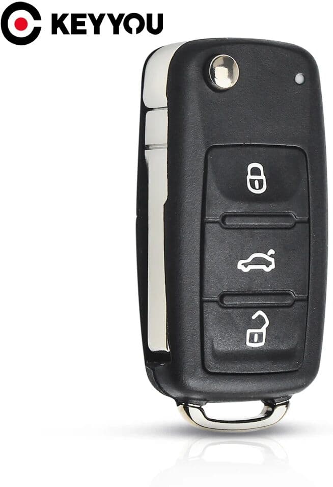 KEYYOU 10X NEW 3 Button Flip Fob Remote Folding Key Shell for VW For VOLKSWAGEN Tiguan Golf Sagitar Polo MK6 Uncut Blade Fob