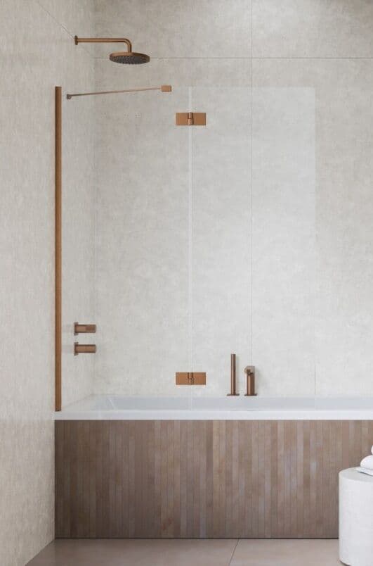 Radaway Essenza Brushed Copper PND II parawan nawannowy 100cm lewy szczotkowana miedź/przejrzyste 110002100-93-01L