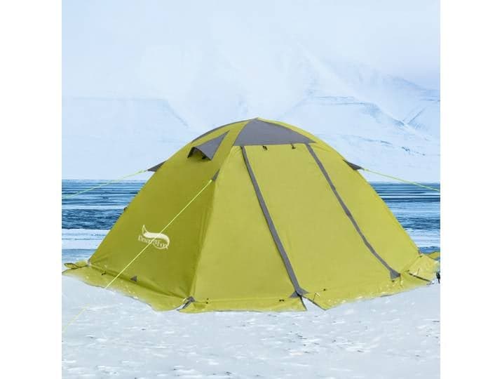 Desert Fox Tente de camping avec jupe pare-neige pour 2 personnes, sac à dos extérieur, randonnée, chaud, hiver, 4 saisons