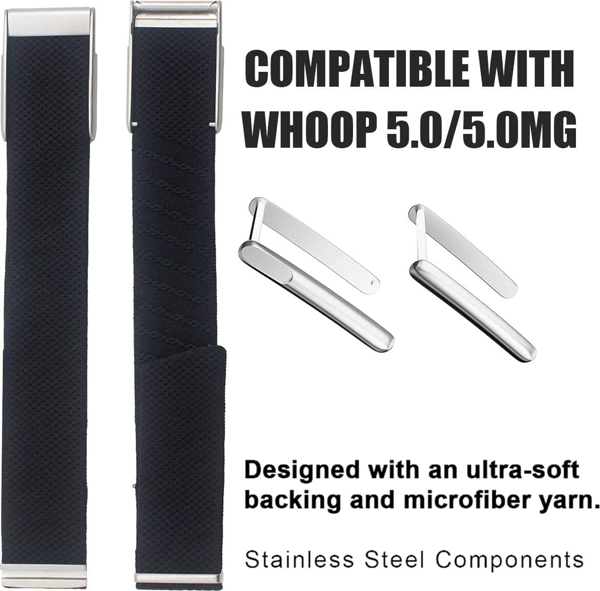 RefitMod Nylon band for Whoop 5.0 Strap for WHOOP 5.0MG Woven Elastic Sports Strap with Gold/Silver/Rose Gold metal frame