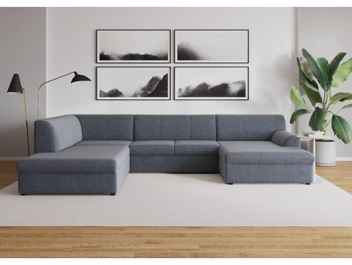 Wohnlandschaft DOMO COLLECTION Topper, elegant & zeitlos, Breite 320cm, komfortabel, U-Form , grau (dunkelgrau), B:320cm H:78cm T:213cm, Sofas, Wohnlandschaft, wahlweise mit Bettfunktion