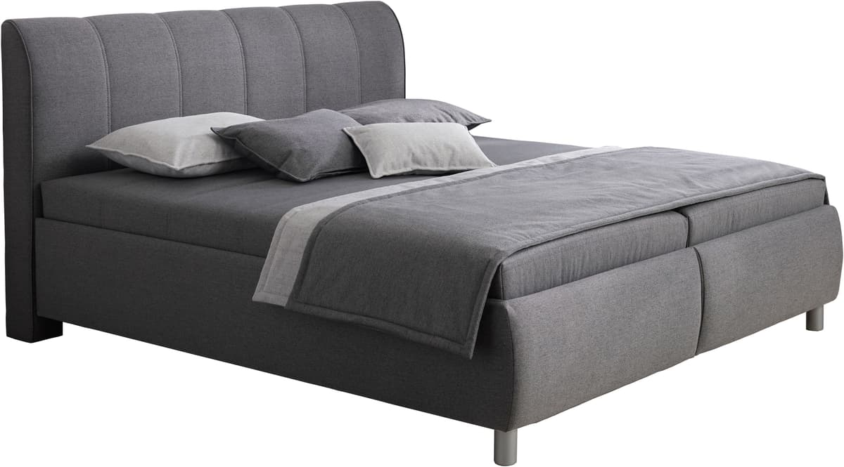 Polsterbett HAPO "Casino erhältlich in den Breiten 100, 160, 180 & 200cm", grau (anthrazit), Polyester, Höhe Liegefläche: 54, Bonnell-Federkernmatratze Gewicht bis: 75 kg H2 + H2, Betten, Polsterbett, in verschiedenen Matratzenqualitäten, Härtegraden und 