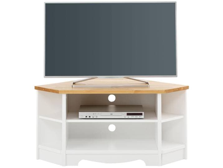 Lowboard GOODPRODUCT Trinidad, TV-Schrank, Eck-TV -Schrank , gold (weiß honigfarben), B:105cm H:51cm T:64cm, Sideboards, Lowboard, Kommode, Breite 105 cm, FSC zertifiziertes Massivholz