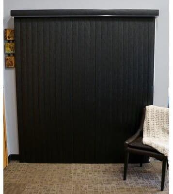 BlindDen Black Frisco Textured Vinyl Vertical Blind, CORDLESS