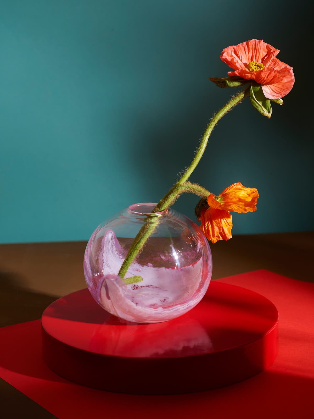 Vase i kunstglass