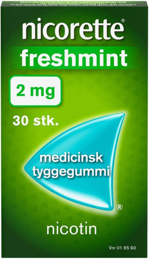Nicorette Freshmint 2 mg 30 stk Medicinsk tyggegummi
