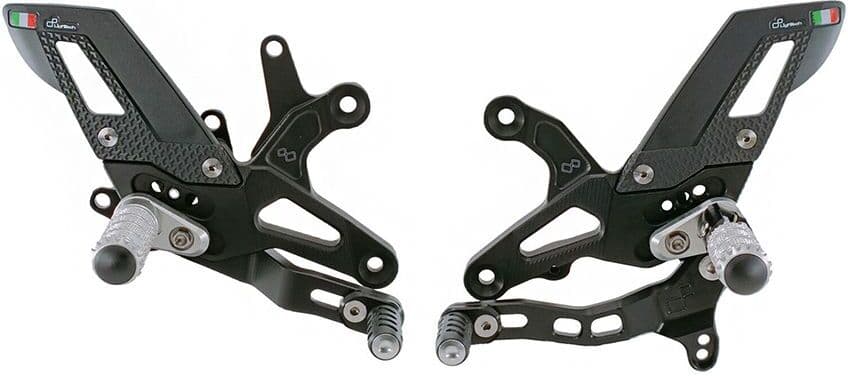 Pedane Regolabili Poggiapiedi Fissi Cambio Rovescio Lightech Kawasaki Zx-6r / 636 2005-2024