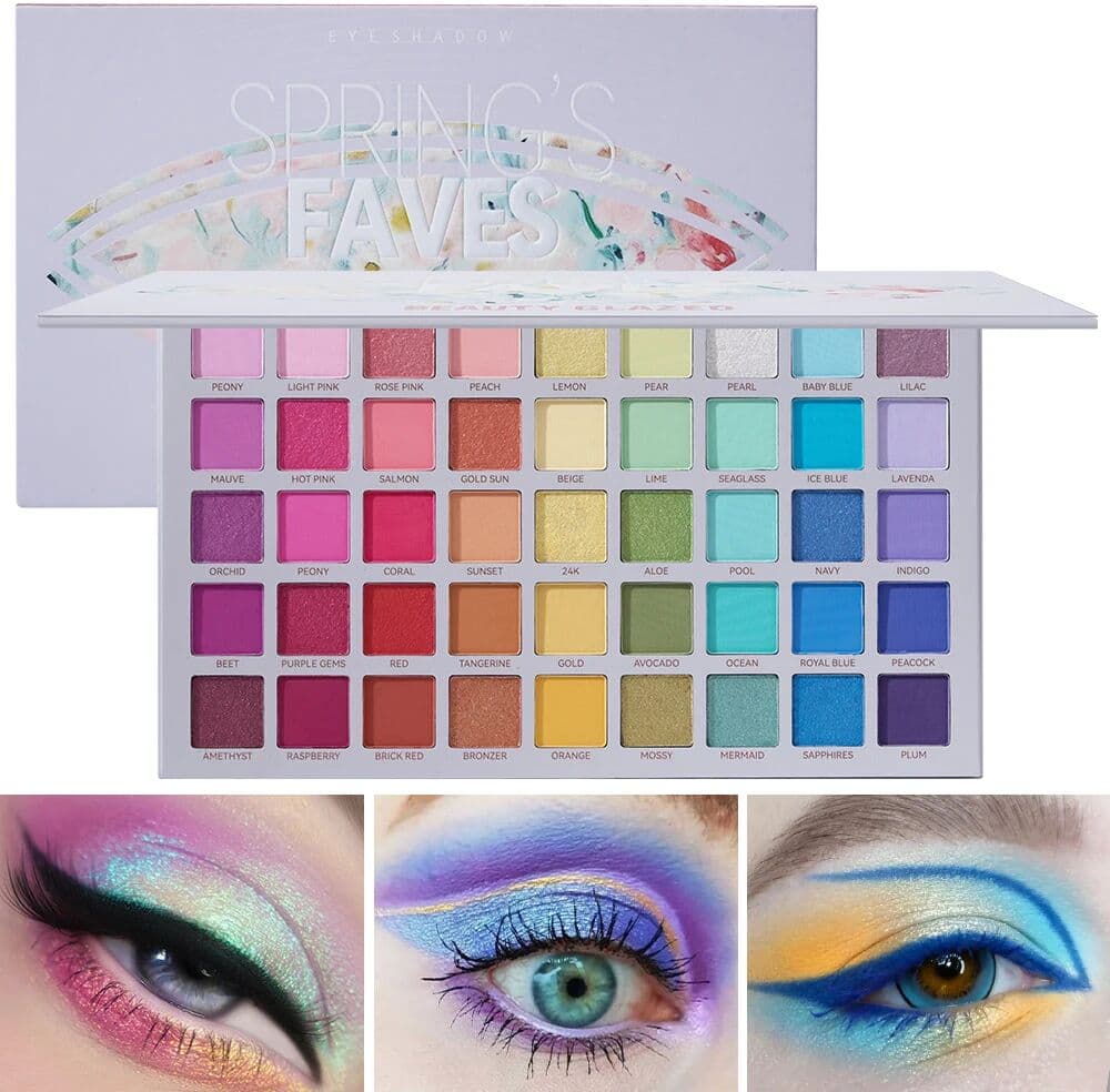 NONE Beauty GlazedSpring's Faves BePerfect Beauty Waterproof Eyeshadow Palette Shimmer Highlighter & Contour Glazed Makeup for Eyes