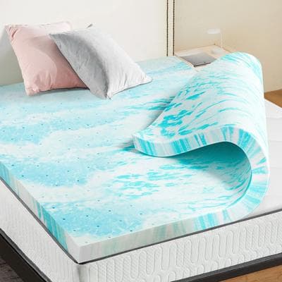 Quick Pick Pro JHK 2 3 Inch Gel Memory Foam Mattress Topper, Full Size Cooling Breathable Bed Topper For Soft Support, Ideal For School 2ln King