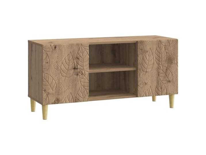 GHVBNMF TV-Schrank 102x34,5x50 cm Lowboard Artisan-Eiche Holzwerkstoff Rustikales TV-Lowboard in Artisan-Eiche Optik für Schlafzimmer und Wohnzimmer mit 2 Pendeltüren und stabilen Holzbeinen.