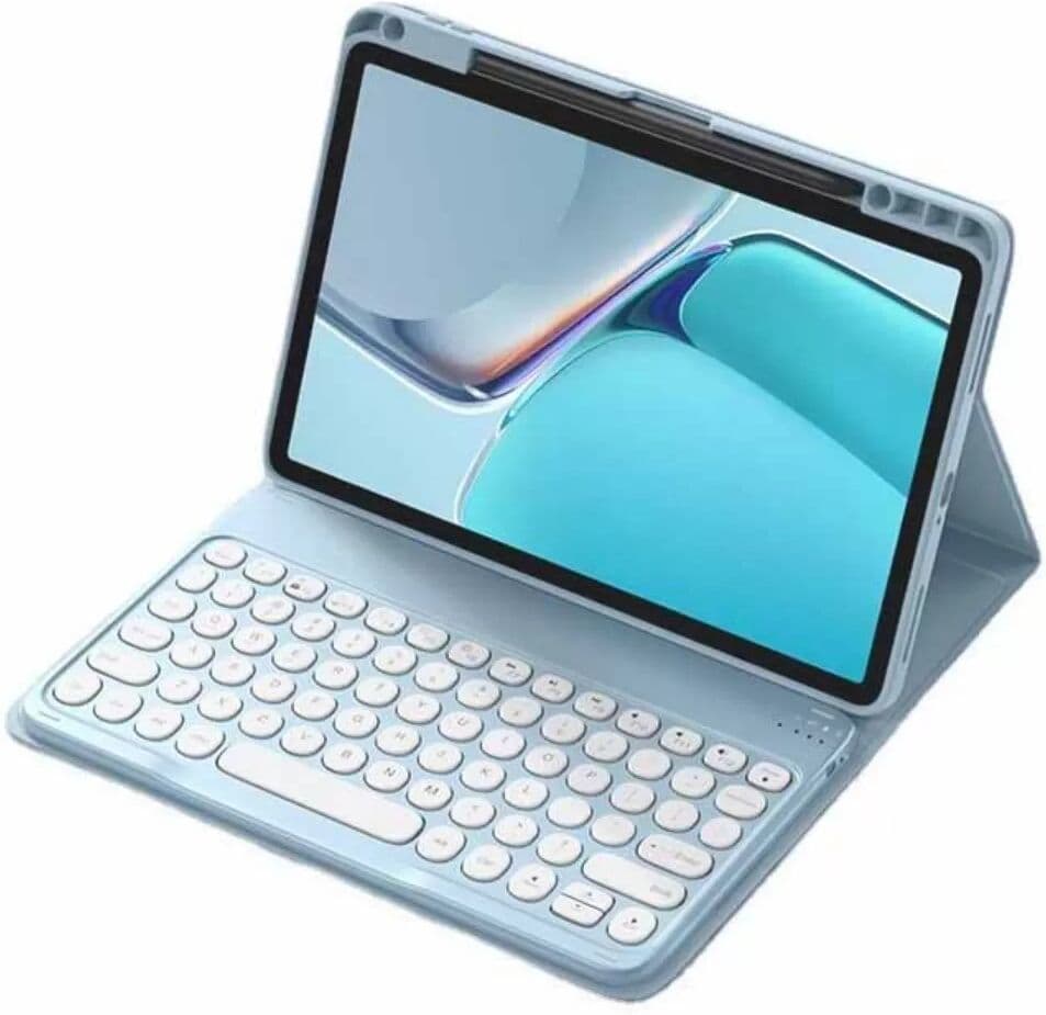 INF Bluetooth Tastatur Magnetic Case - Nebelblau - Runde Tastenkappen kompatibel mit iPad Air 4/Air 5 10.9 Zoll