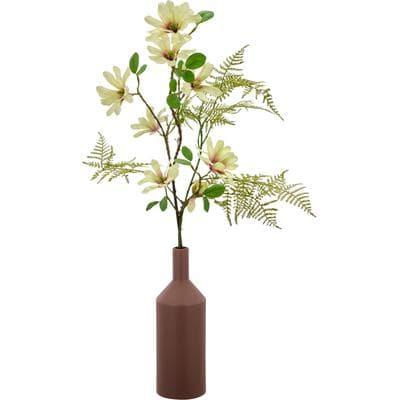Kunstblumenstrauß CREATIV GREEN "Magnolienzweige in Vase", mauve, grün, 4 Stk., Kunststoff, Polyester, Porzellan, Kunstpflanzen, mit traumhaft schönen Blüten