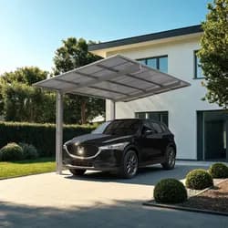 Ximax Aluminium Carport Linea Typ 60 495 x 244 cm 75 kg/qm Edelstahl-Look