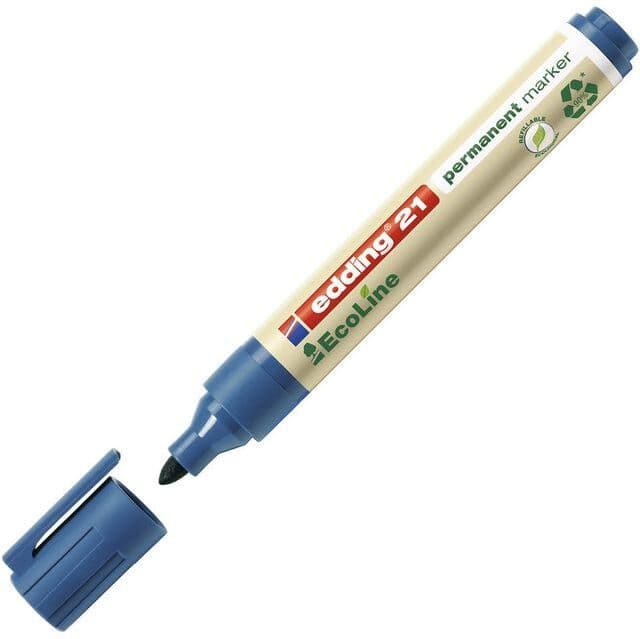 EDDING Märkpenna permanent 21 EcoLine, kulspets, 1,5–3 mm linjebredd, blå