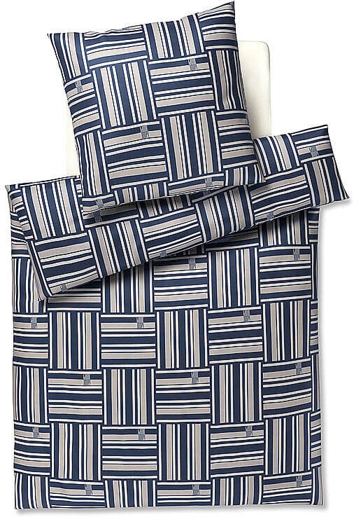 JOOP Satin Bettwäsche Weave 70x90cm/140x200cm Navy dunkelblau EG