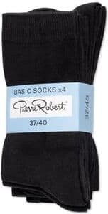 Pierre Robert Basic Socks Black 4pk 37-40