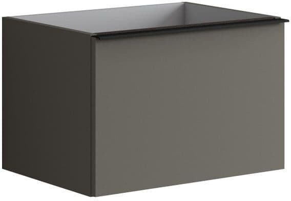 Leroy Merlin Mobile da bagno sospeso sotto lavabo Pixel plain 1 cassetto L 60 x H 40 x P 45.5 cm grigio carbone laccato opaco, con maniglia alluminio nero opaco