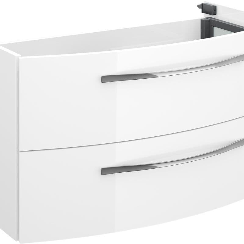 PELIPAL Mobile da bagno sospeso sotto lavabo L 90 x H 49 x P 48 cm bianco lucido, 2 cassetti  Image