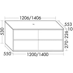 Burgbad Konsole +Waschtischunterschrank Uomo Preisgruppe 2 Dunkelgrau Solid Matt/Schwarz Matt SHQP121F7469A0127